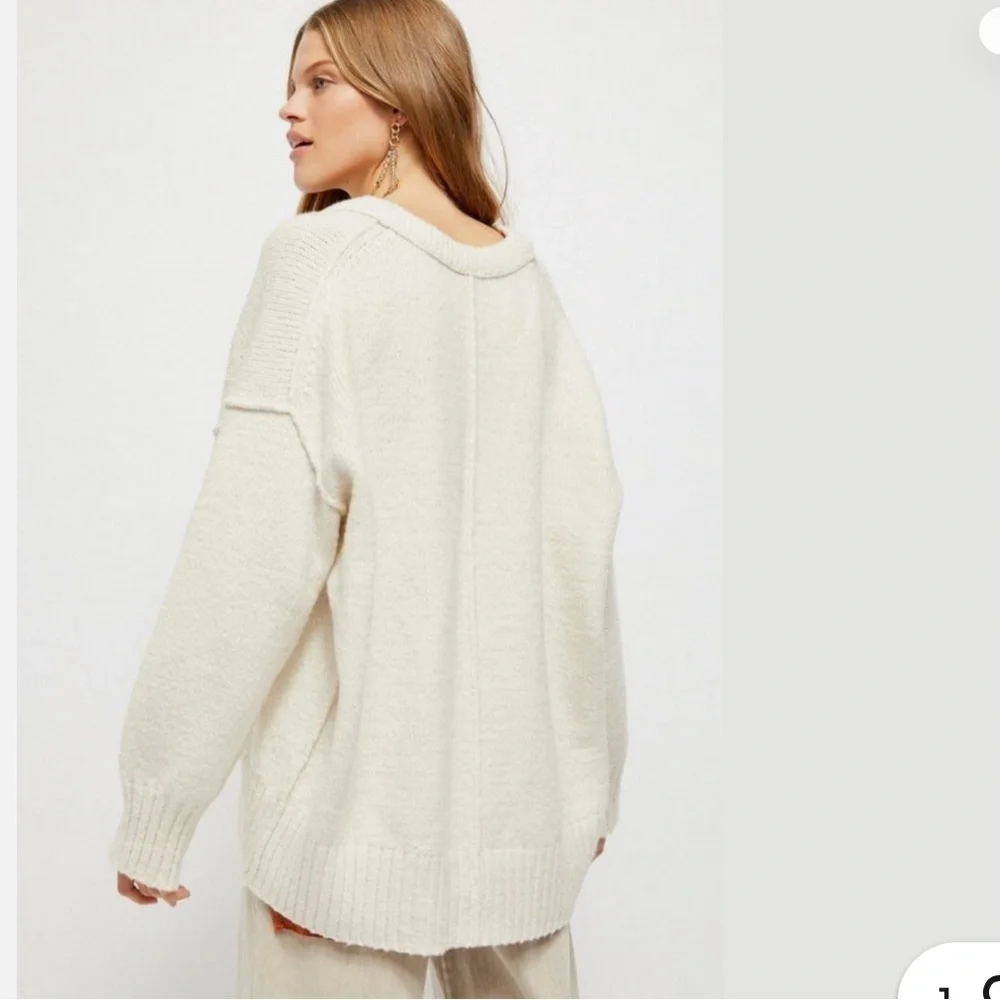 NWOT $128 Free People Brookside Tunic Sweater Scoop Neck Oversized  small